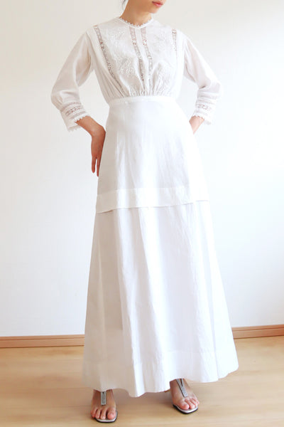 1900s Edwardian Linen Dress