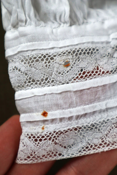 1900s Edwardian Muslin Cotton Embroidered Blouse