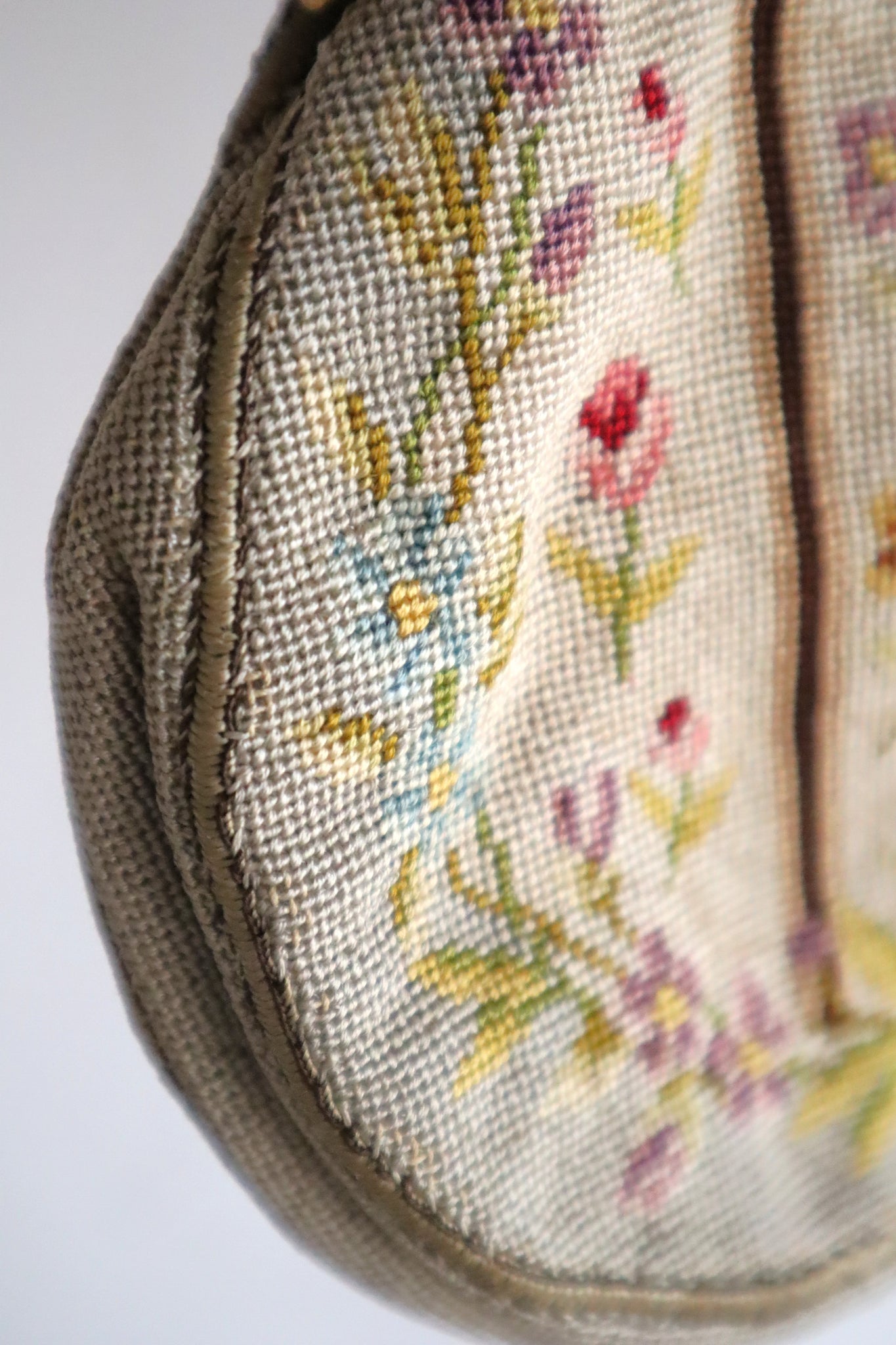 1895–1910 French Petit Point Floral Evening Bag