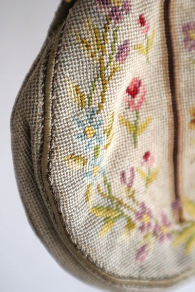 1895–1910 French Petit Point Floral Evening Bag