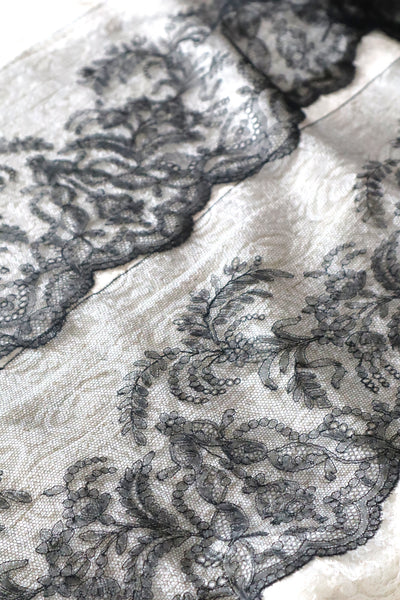 1910s Chantilly Style Lace Trim with Picot Edge, 236 × 25cm
