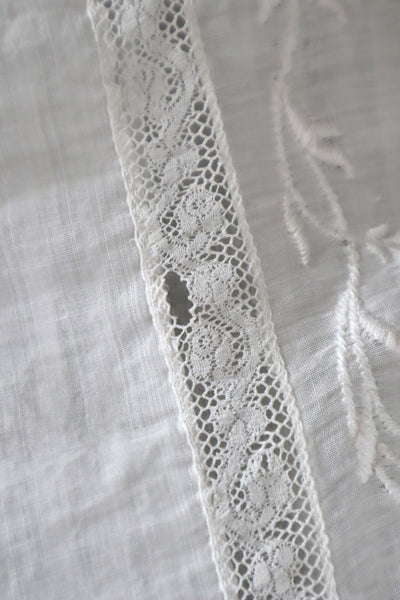 1900s Edwardian Muslin Cotton Embroidered Blouse
