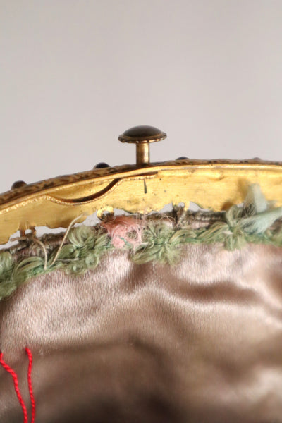 1895–1910 French Petit Point Floral Evening Bag
