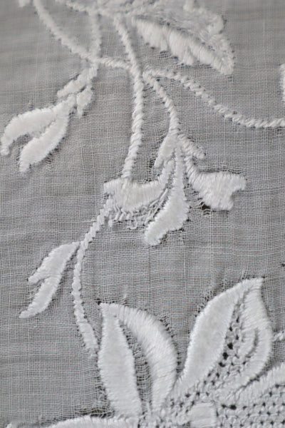 1900s Edwardian Muslin Cotton Embroidered Blouse