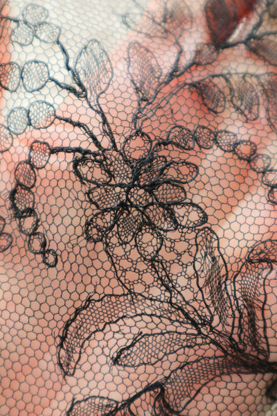 1910s Chantilly Style Lace Trim with Picot Edge, 236 × 25cm
