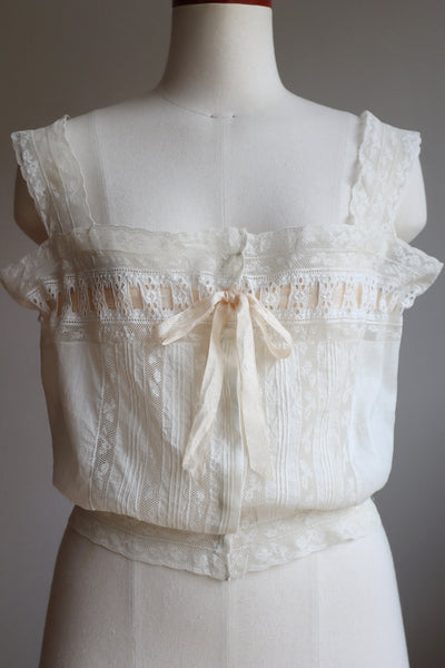 1900s French Thin Cotton Corset Cover