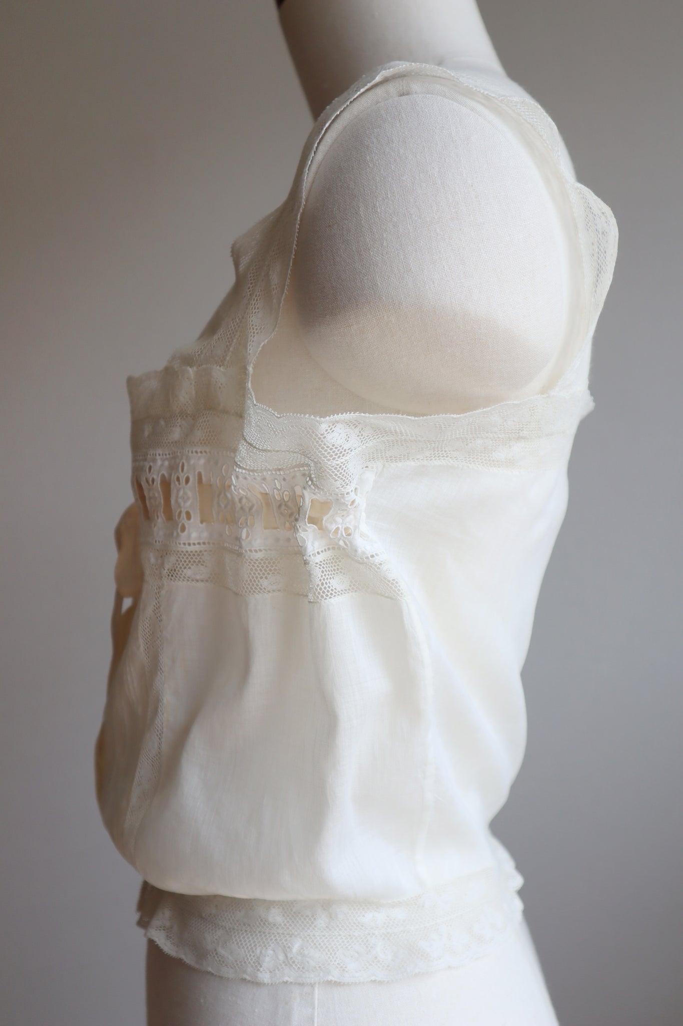 1900s French Thin Cotton Corset Cover