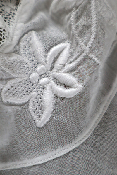 1900s Edwardian Muslin Cotton Embroidered Blouse