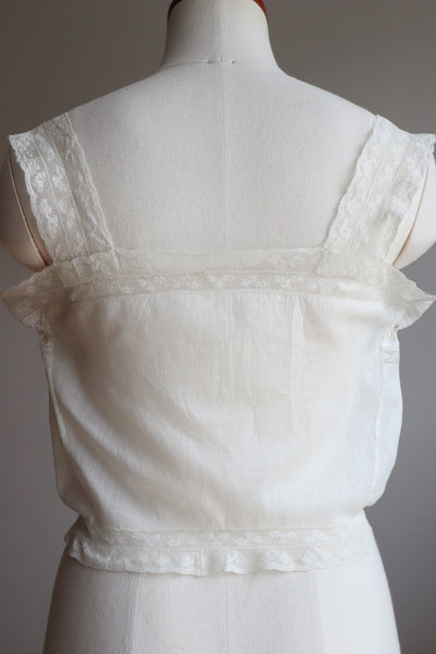 1900s French Thin Cotton Corset Cover