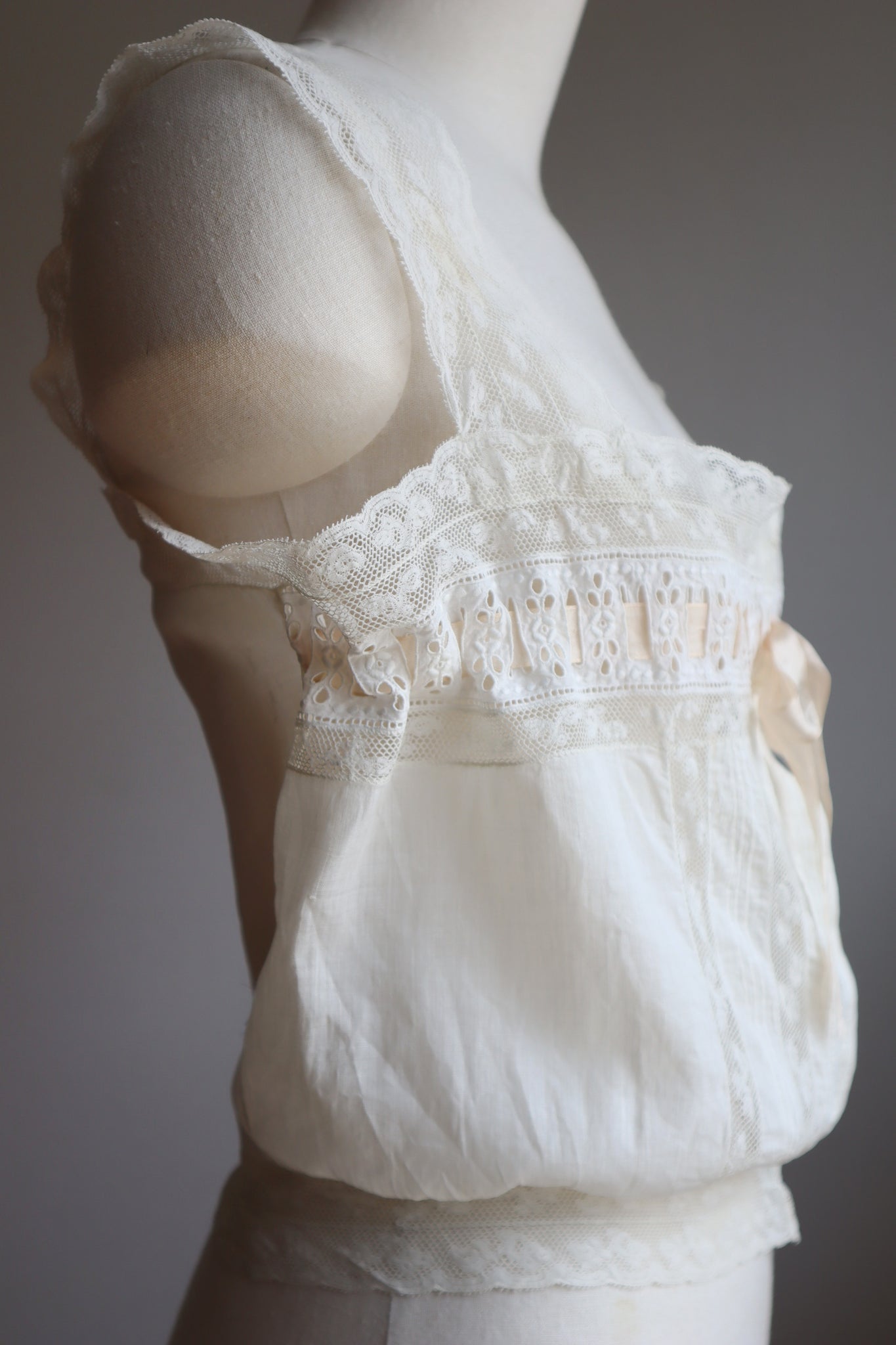 1900s French Thin Cotton Corset Cover