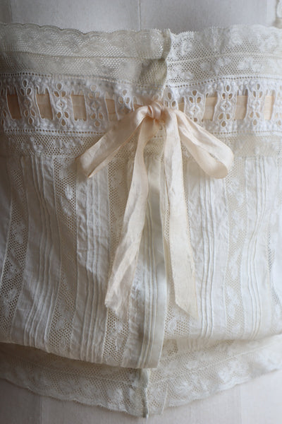 1900s French Thin Cotton Corset Cover