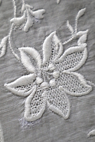 1900s Edwardian Muslin Cotton Embroidered Blouse