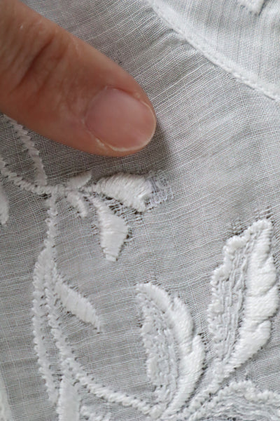 1900s Edwardian Muslin Cotton Embroidered Blouse