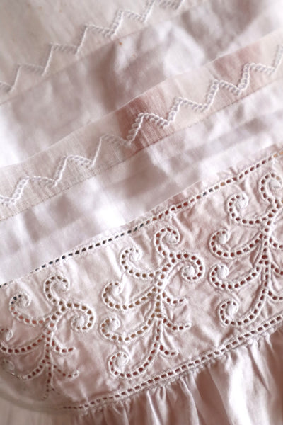 1900s French Edwardian Handworked Cotton Lawn Skirt