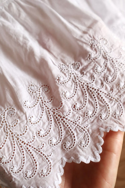 1900s French Edwardian Handworked Cotton Lawn Skirt