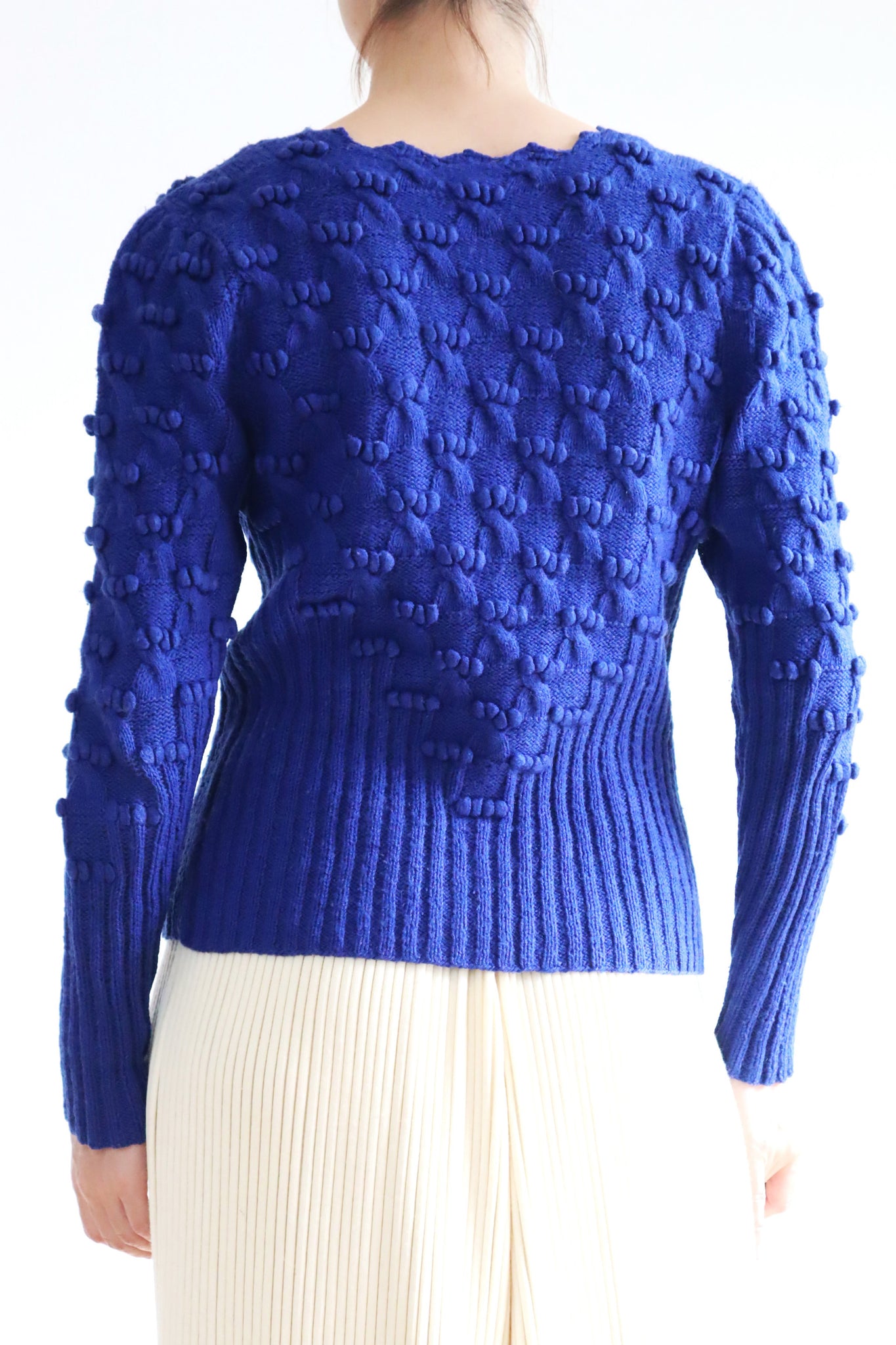 80s Hand Knit Blue Austrian Cardigan