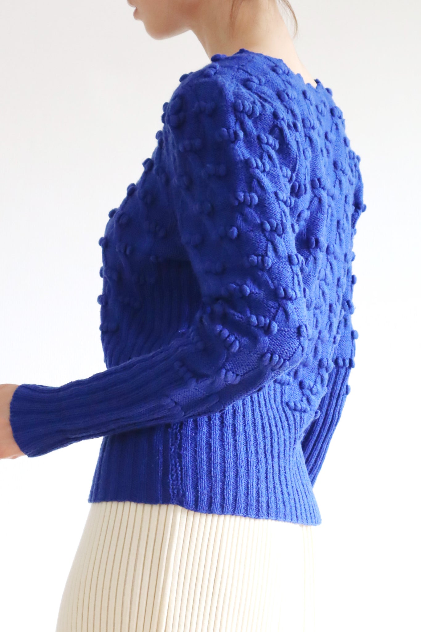 80s Hand Knit Blue Austrian Cardigan