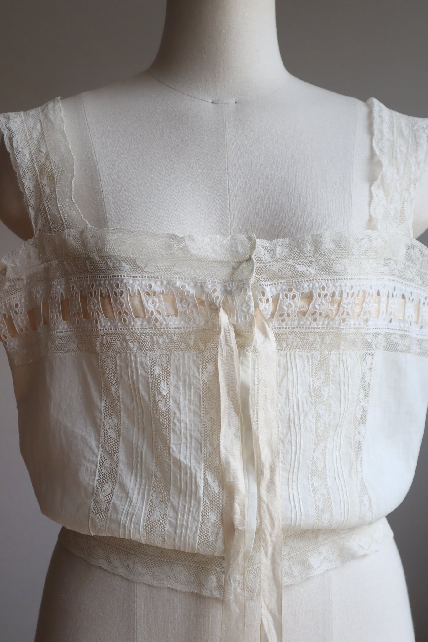 1900s French Thin Cotton Corset Cover