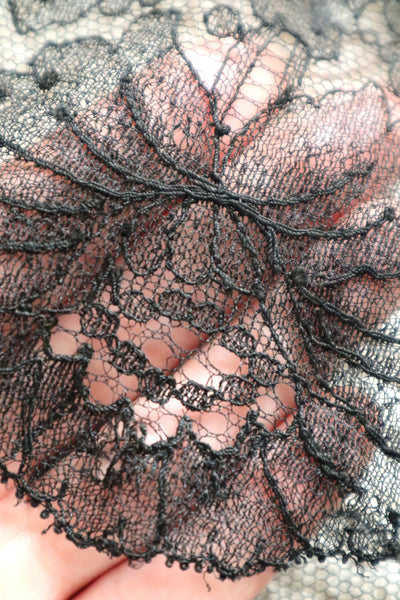 1920s Chantilly Style Lace Trim with Picot Edge, 690×18cm