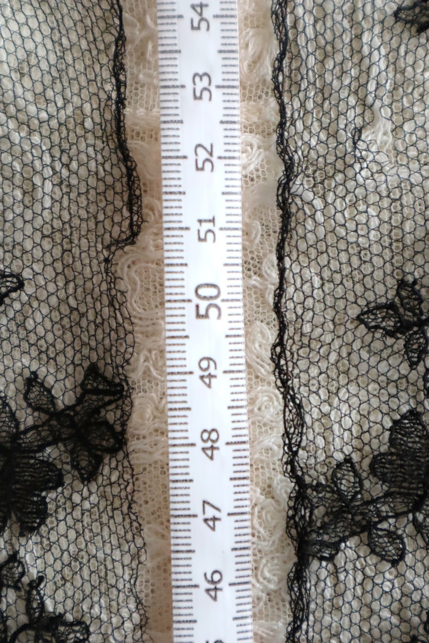 1920s Chantilly Style Lace Trim with Picot Edge, 690×18cm