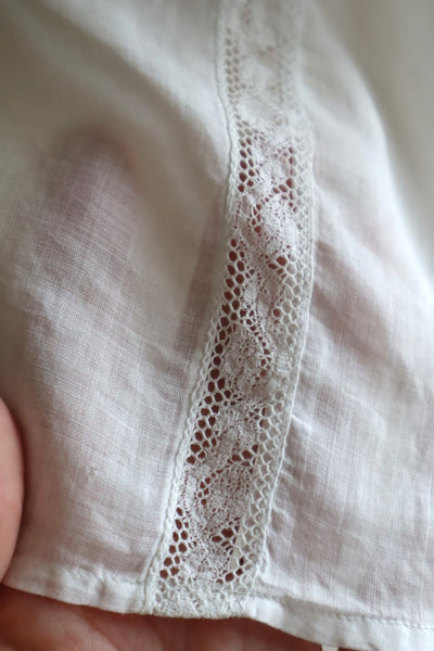 1900s Edwardian Muslin Cotton Embroidered Blouse