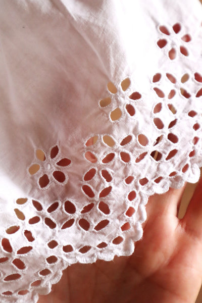 1900s French Edwardian Cutwork Cotton Petticoat Skirt