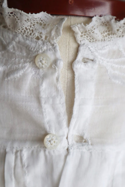 1900s Edwardian Muslin Cotton Embroidered Blouse