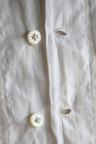 1900s Edwardian Muslin Cotton Embroidered Blouse