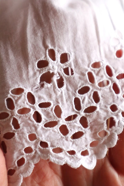 1900s French Edwardian Cutwork Cotton Petticoat Skirt