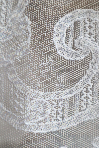 1900s Floral Lace Linen Church Smock