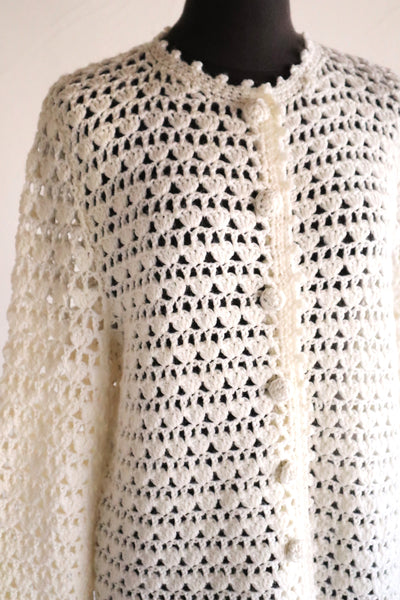 80s Hand Crocheted Cardigan
