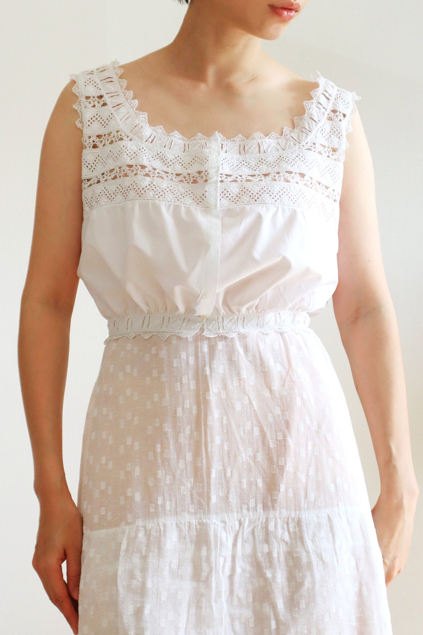 1910s Bobbin Lace Corset Cover