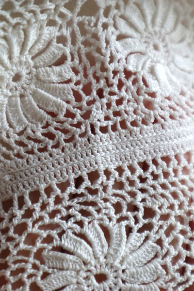 1930s Off White Crochet Blouse Size S