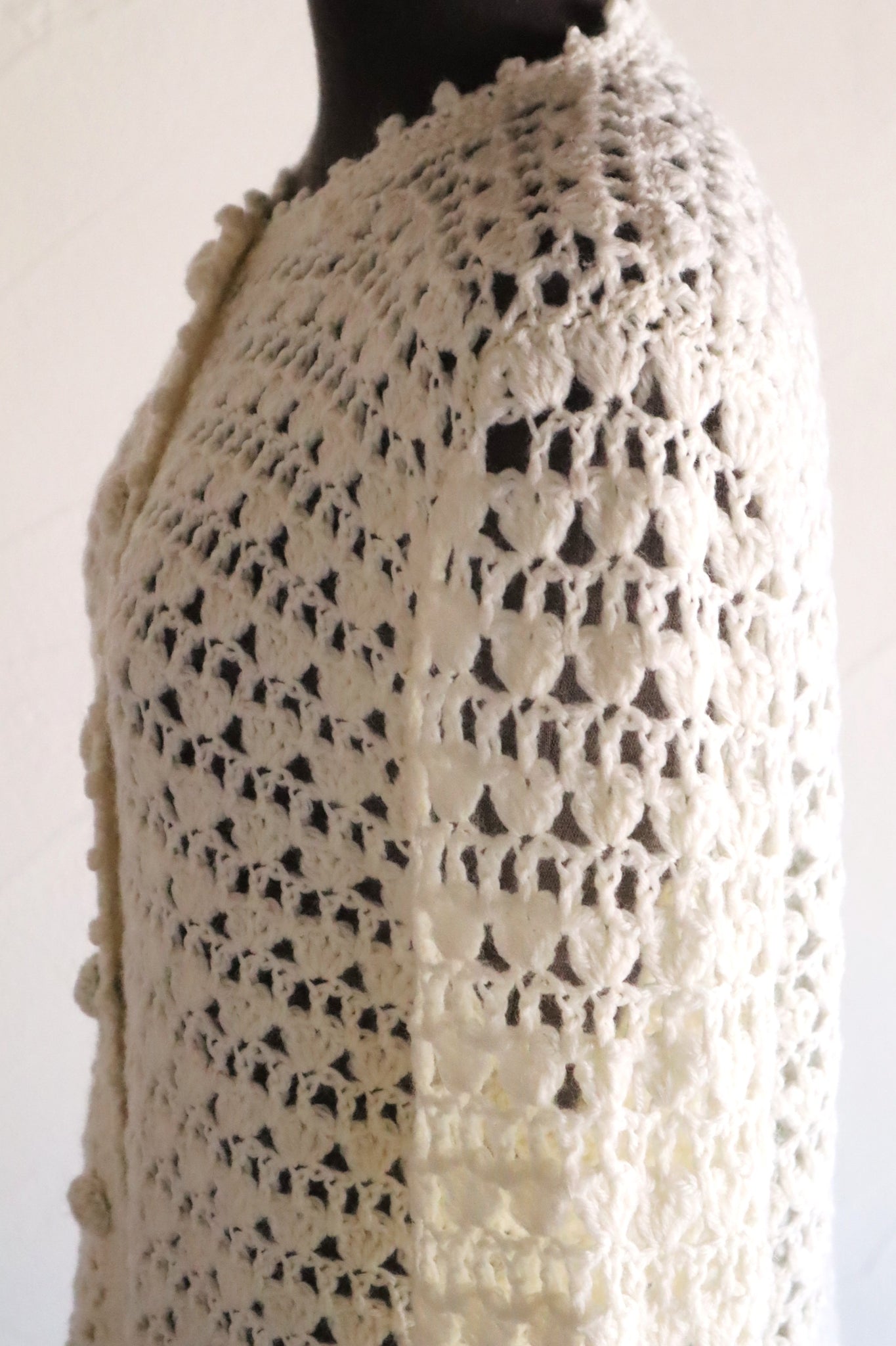 80s Hand Crocheted Cardigan