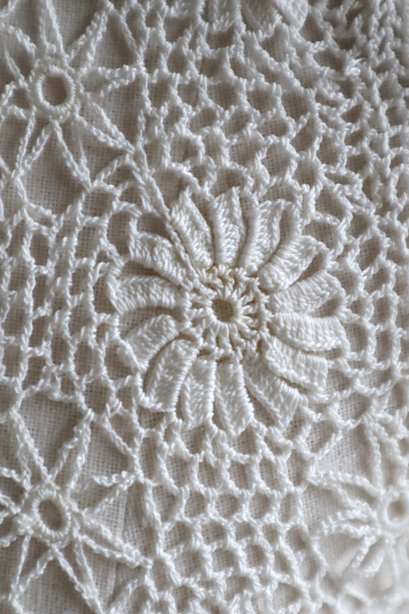 1930s Off White Crochet Blouse Size S