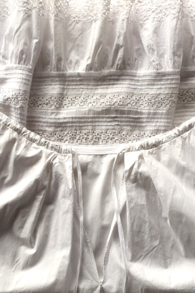 1900s French Edwardian Cutwork Cotton Petticoat Skirt