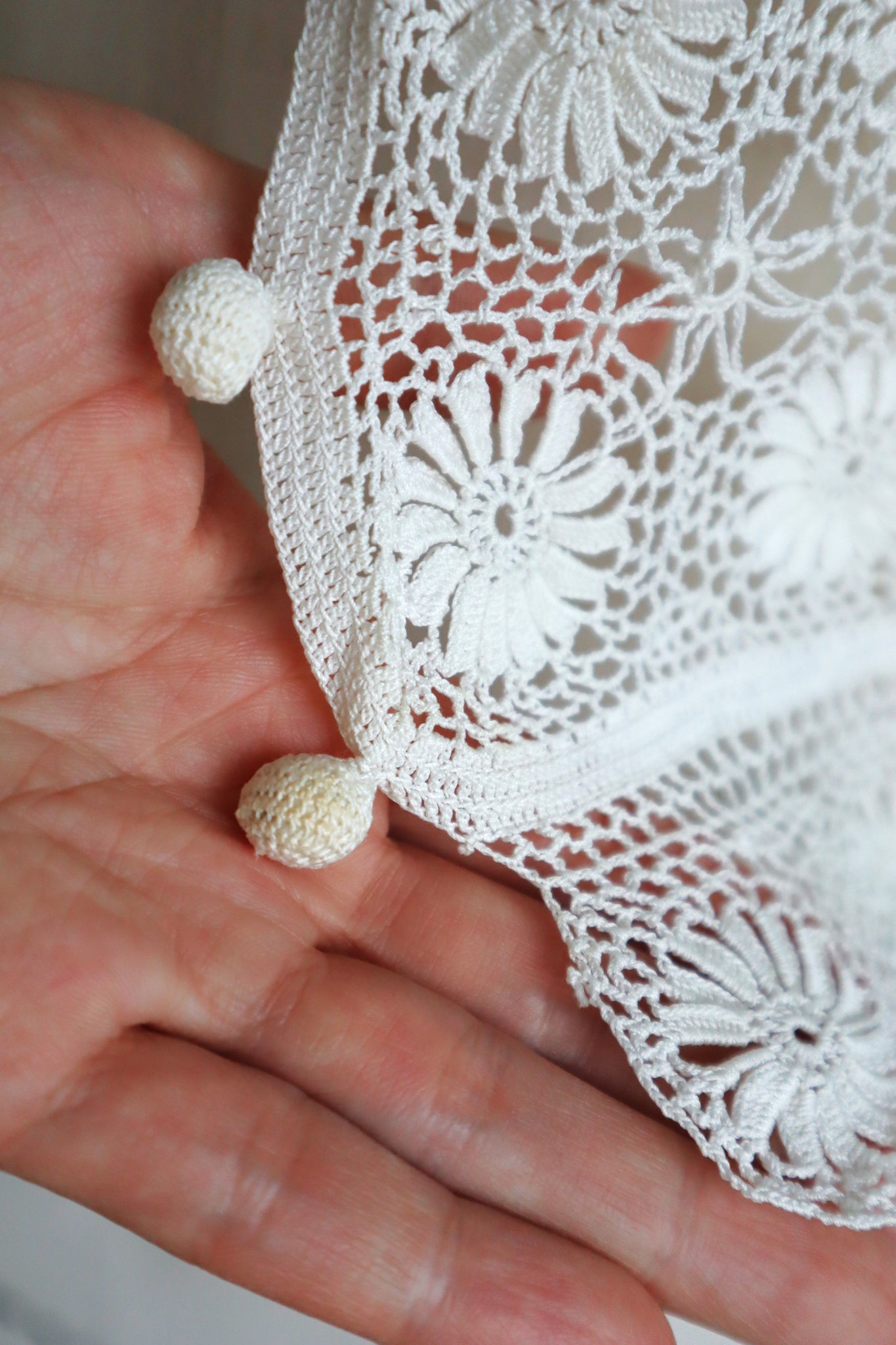 1930s Off White Crochet Blouse Size S