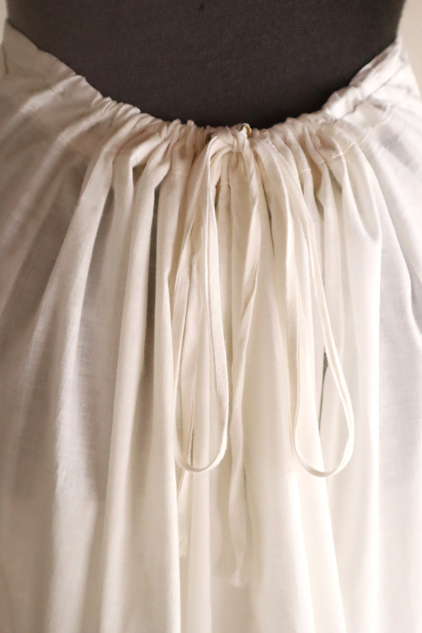 1900s French Cotton Train Skirt with Fine Pleated Hem