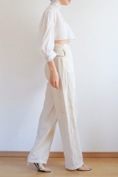 1900s Edwardian Muslin Cotton Embroidered Blouse