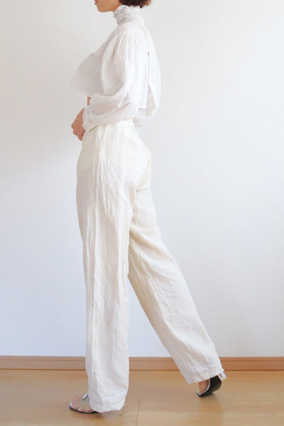 1900s Edwardian Muslin Cotton Embroidered Blouse