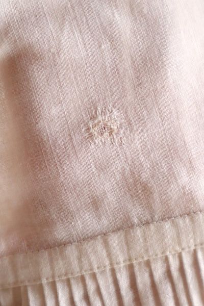 1900s French Cotton Train Skirt with Fine Pleated Hem