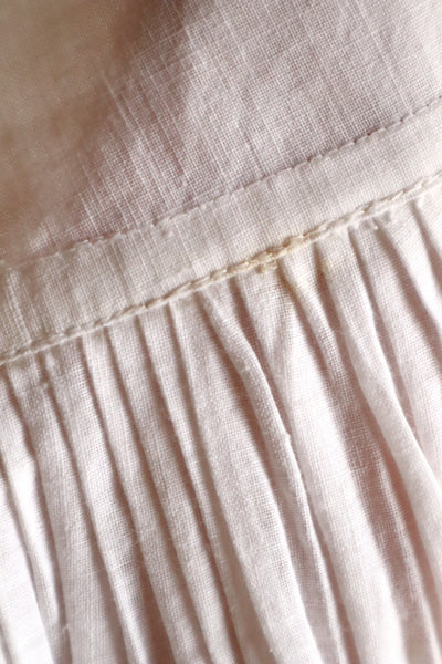1900s French Cotton Train Skirt with Fine Pleated Hem