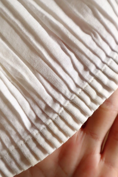 1900s French Cotton Train Skirt with Fine Pleated Hem