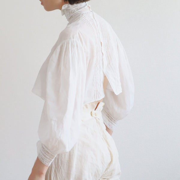 1900s Edwardian Muslin Cotton Embroidered Blouse