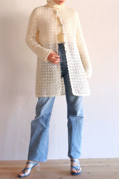 80s Hand Crocheted Cardigan