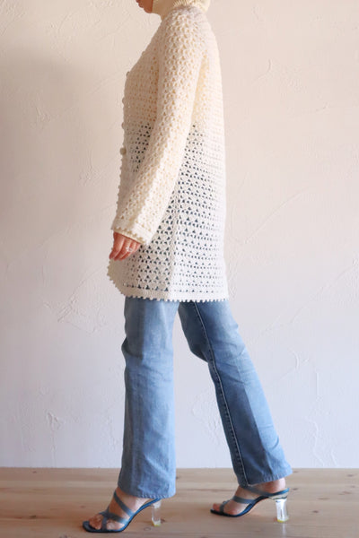 80s Hand Crocheted Cardigan