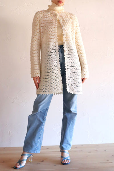 80s Hand Crocheted Cardigan