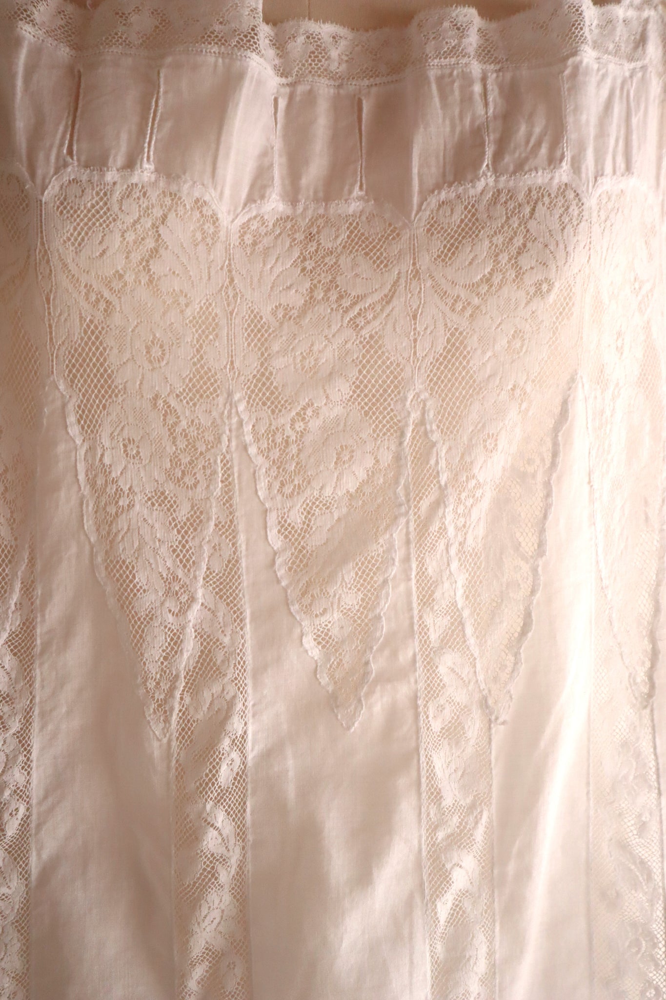 1900s French Valenciennes Lace Cotton Dress