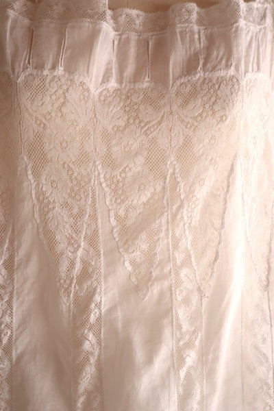 1900s French Valenciennes Lace Cotton Dress