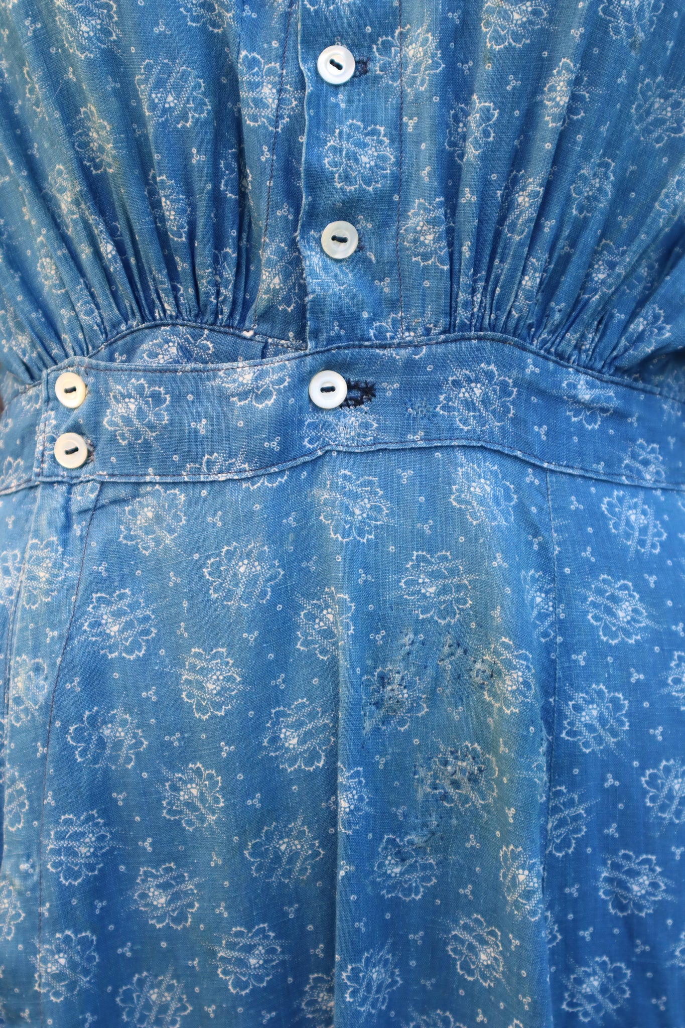 1880s Indigo Calico Dress makky 1880s Indigo Calico Dress makky